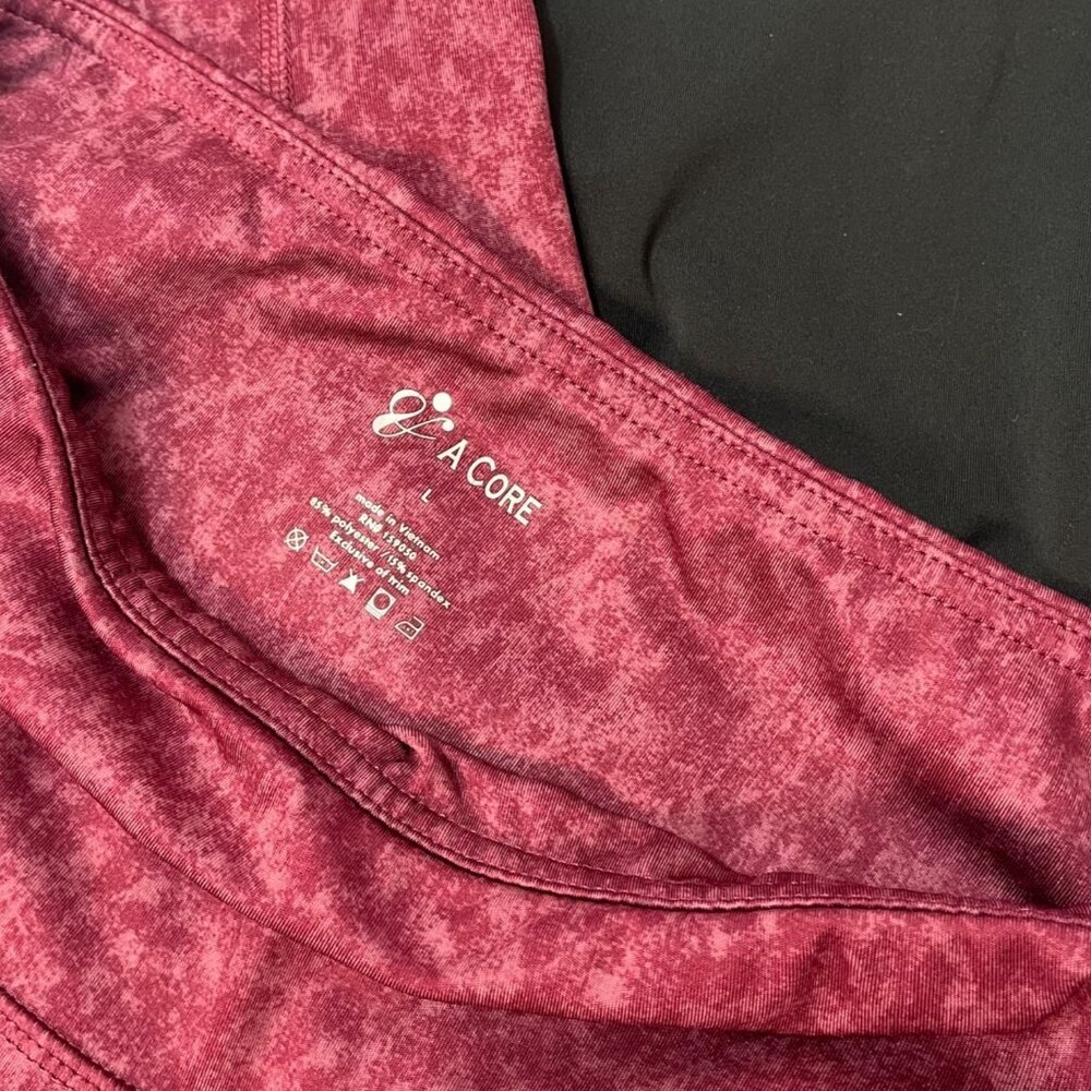 2 Pair Bundle of Side Pocket Athletic Leggings in Black & Pink - Avia, A Core - Picture 4 of 5